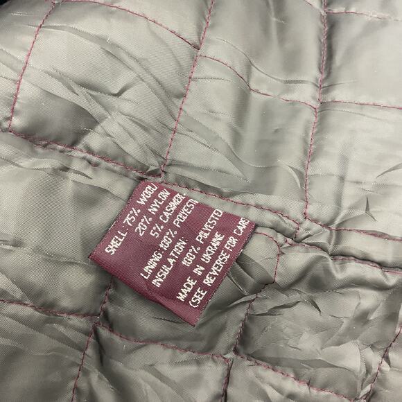 Newport Harbor Black Wool Button Down Winter Overcoat Men's L Preowned - Picture 4 of 6